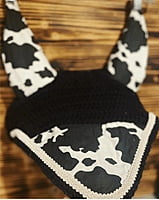 Cow Print Ear Bonnet